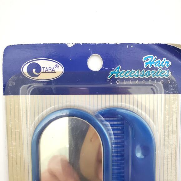 Vtg Tara Hair Accessories Mini Blue Comb and Blue Mirror with Bows - Picture 2 of 5